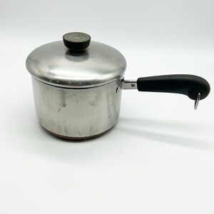 Revere Ware Vintage 1801 2 Qt Copper‎ Clad Bottom Stainless Steel Saucepan & Lid